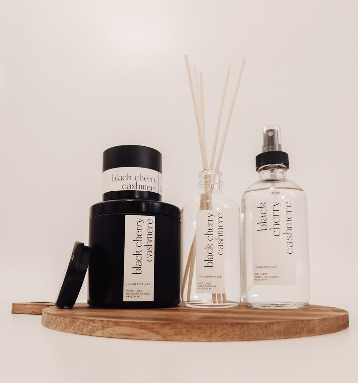 Black Cherry Cashmere Scent Collection by juneberryplace home fragrances
