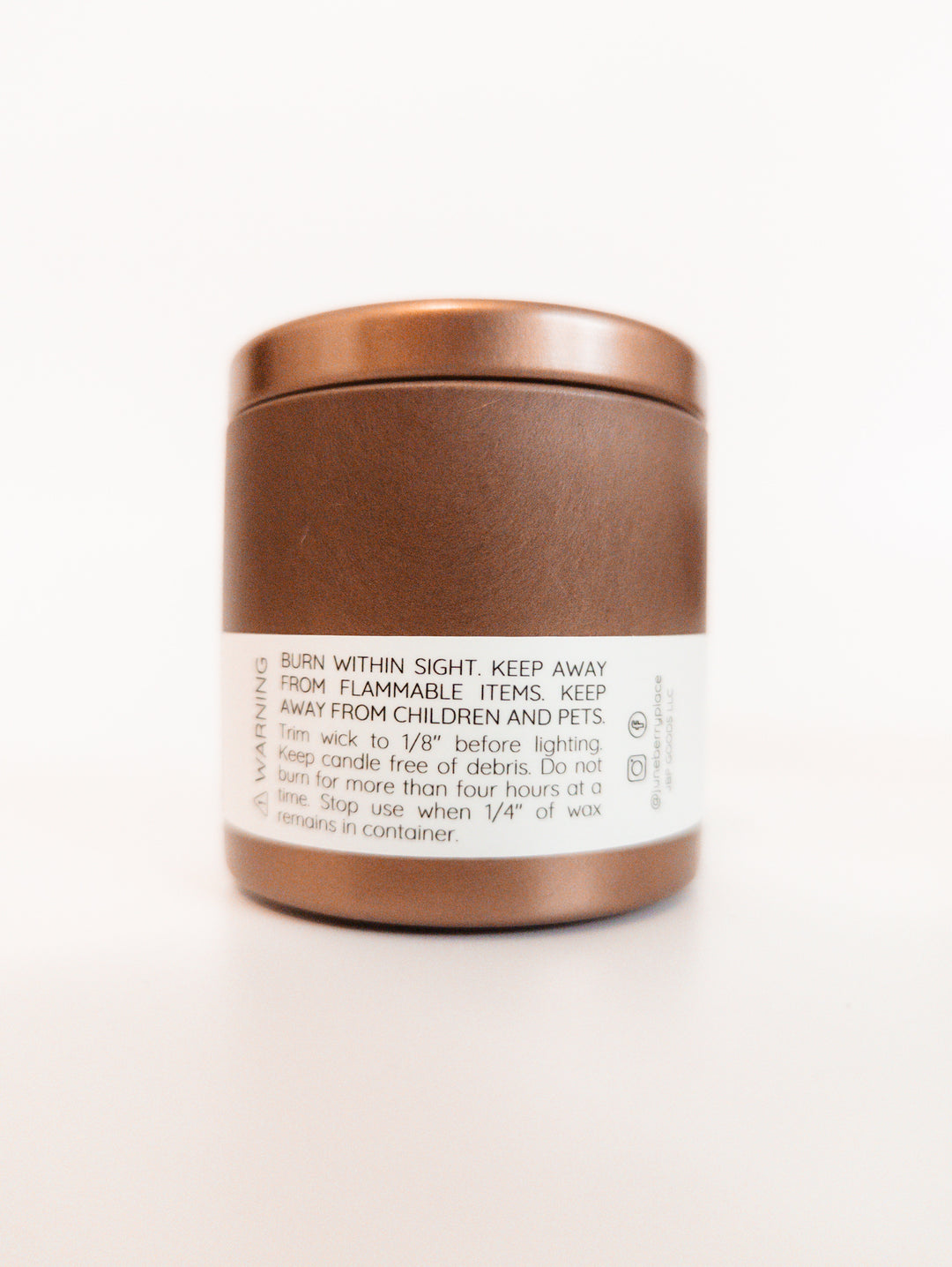 Dry Gin and Cypress Wood Wick Soy Candle in holiday bronze vessel by juneberryplace home fragrances
