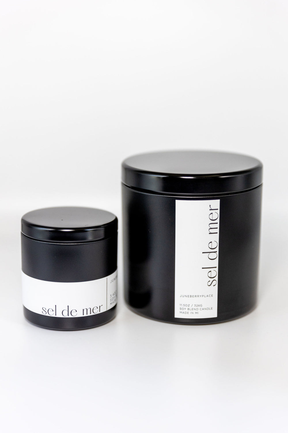 Sel de Mer Soy Candle in matte black vessel by juneberryplace home fragrances