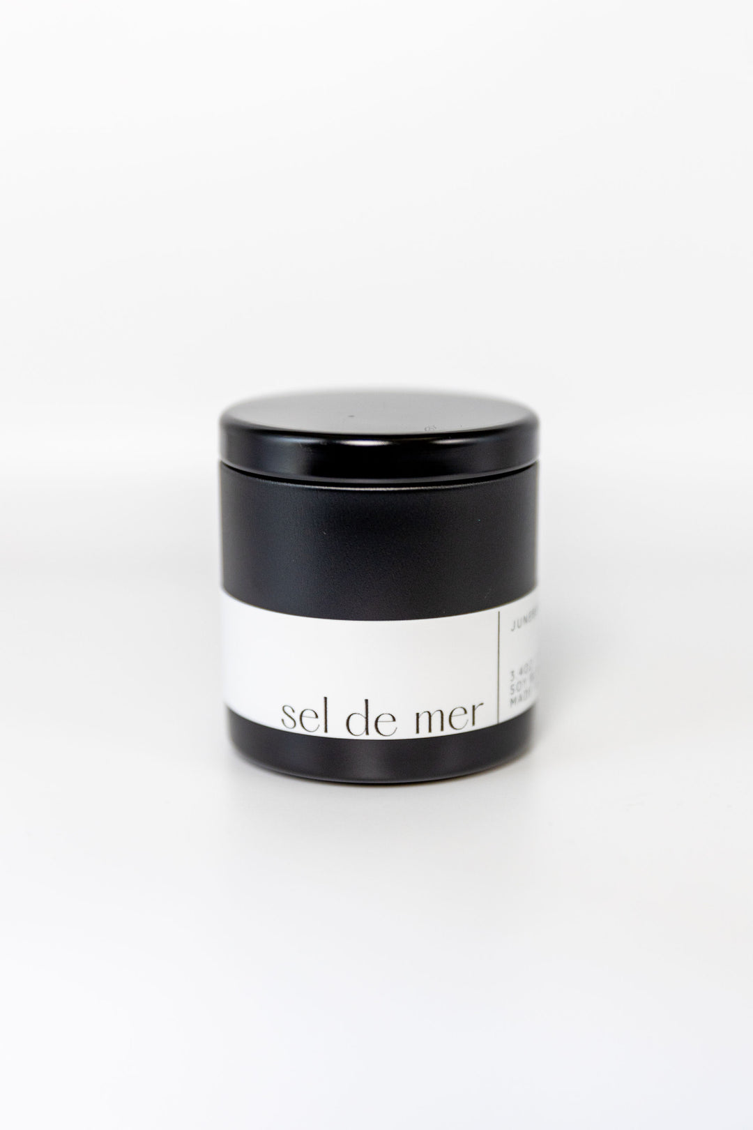 Sel de Mer Soy Candle in matte black vessel by juneberryplace home fragrances