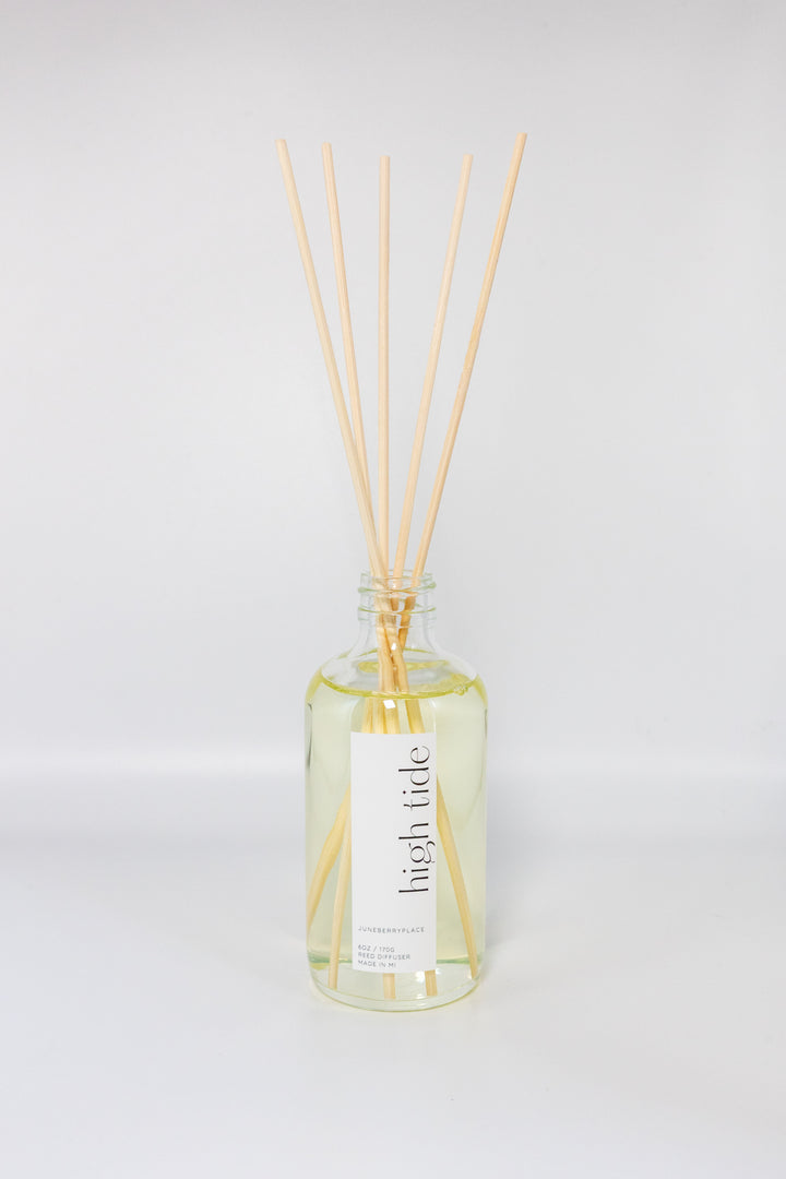 High Tide Reed Diffuser - Spring Collection in a glass bottle by juneberryplace home fragrances