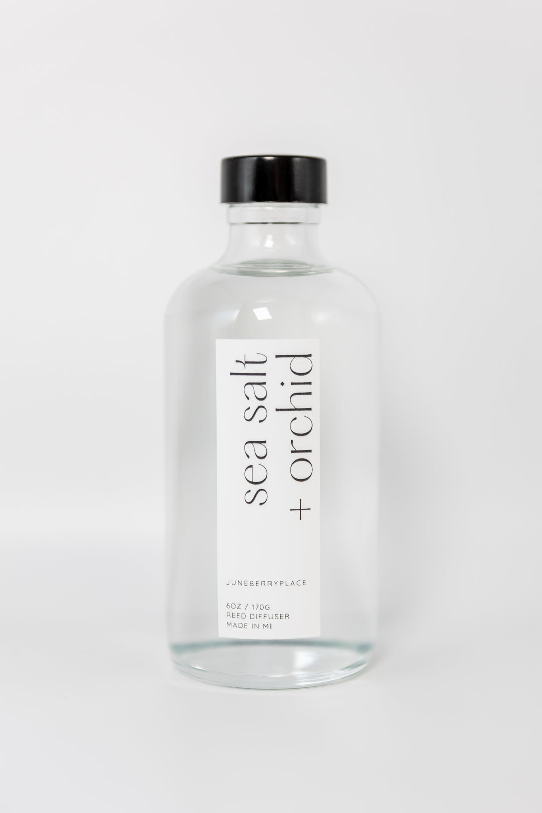 Sea Salt and Orchid Reed Diffuser - Spring Collection in a glass bottle by juneberryplace home fragrances