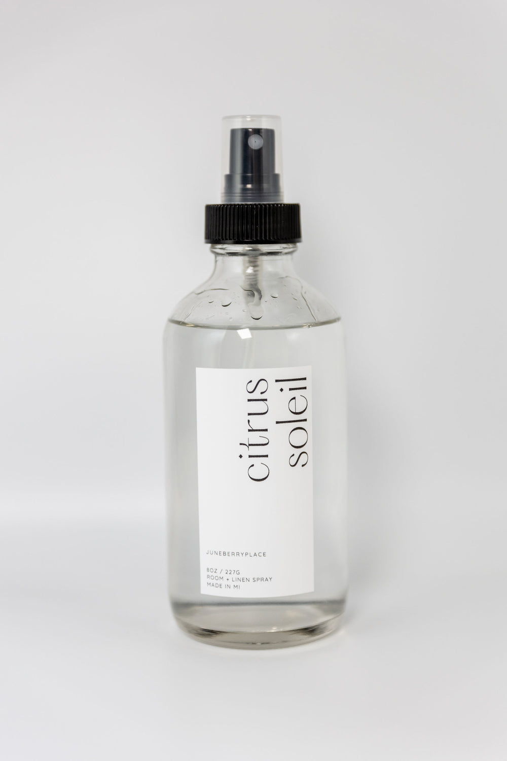 Citrus Soleil Room + Linen Spray - Spring Collection in a glass bottle by juneberryplace home fragrances