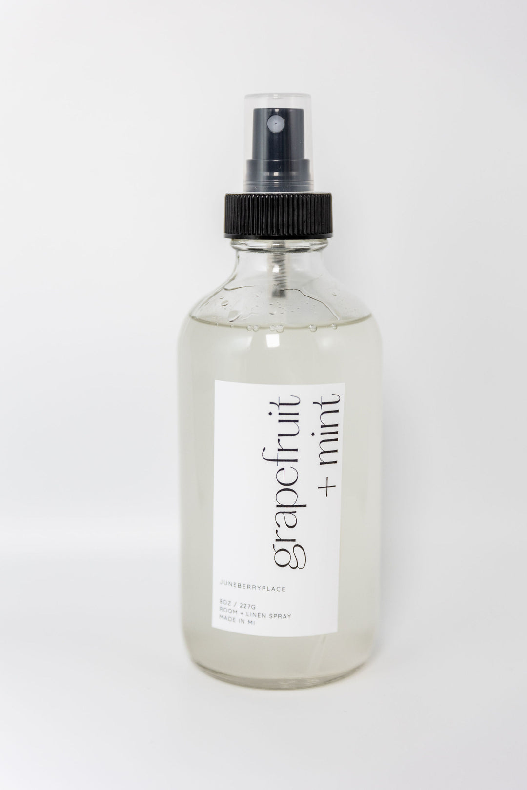 Grapefruit and Mint Room and Linen Spray - Spring Collection in a glass bottle by juneberryplace home fragrances