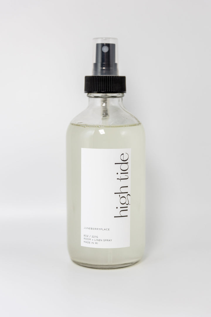 High Tide Room + Linen Spray - Spring Collection in a glass bottle by juneberryplace home fragrances
